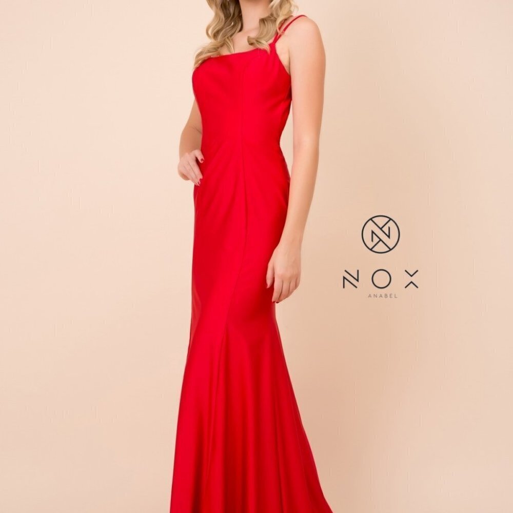 Mermaid Fitted Dress With Open Strap Back NXC301
